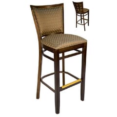 Fully Upholstered Solid Wood Restaurant Side Bar Stool with Nailhead Trim