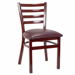 Mahogany Steel Ladderback Restaurant Chair