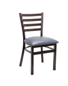 Walnut Steel Ladderback Restaurant Chair