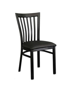 Black Steel Vertical-Back Restaurant Chair 