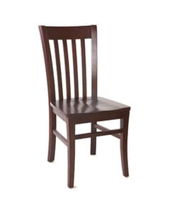 Dark Mahogany Curved Back Commercial Chair With Upholstered Seat (Front)