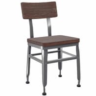 Reclaimed Wood-Back Steel Chair