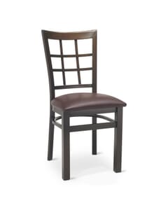 Walnut Steel Window-Back Restaurant Chair