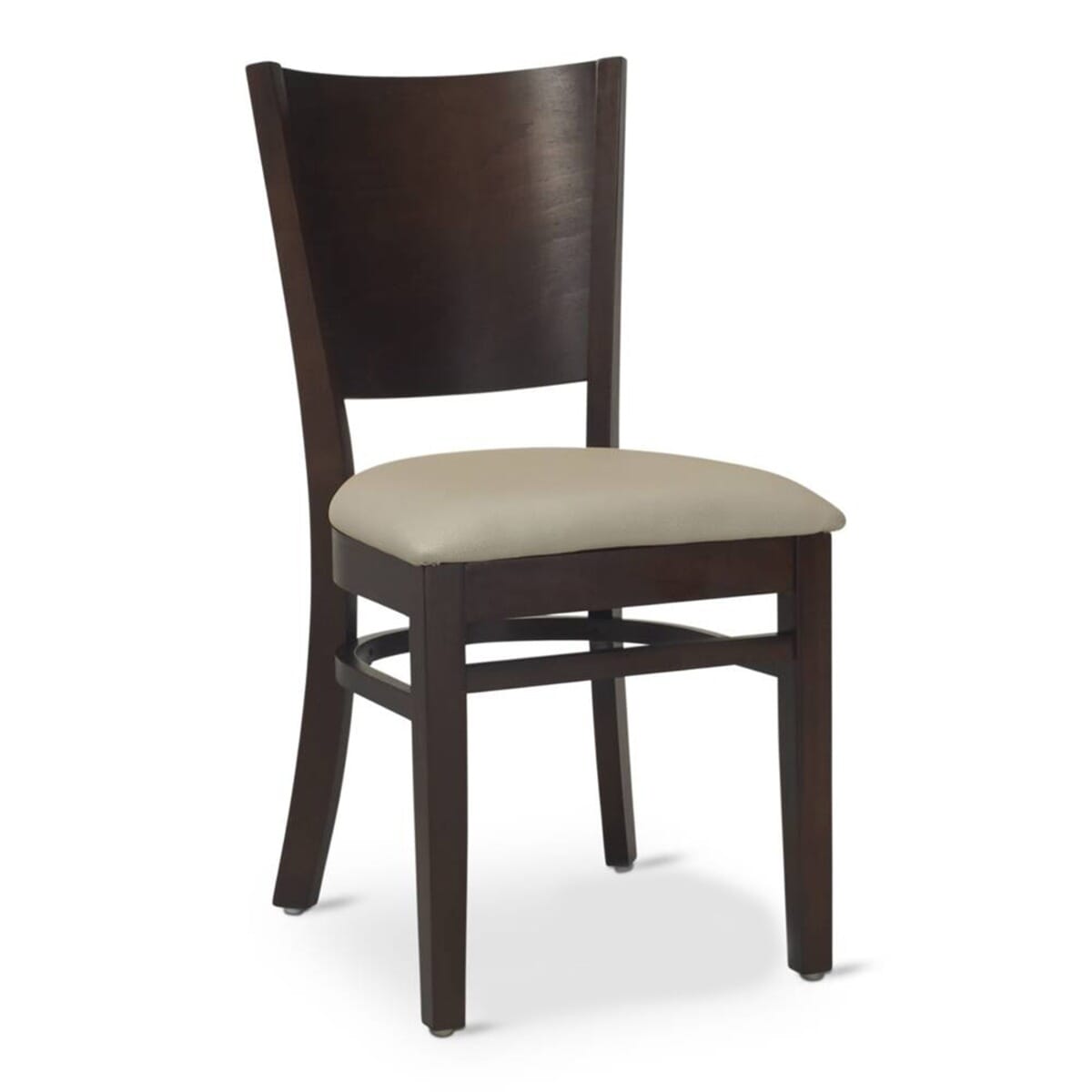 NarrowSlat Back Commercial Wood Chair with Veneer Seat in Walnut
