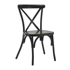 Antique-Look Stackable Black Aluminum Cross-Back Indoor/Outdoor Chair