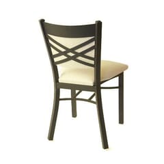 Fully Upholstered Stackable X-Back Stackable Metal Chair in Black
