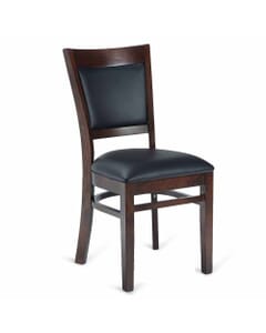 Walnut Wood Easton Commercial Chair with Black Vinyl Seat & Back