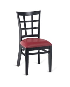 Black Wood Lattice-Back Restaurant Chair