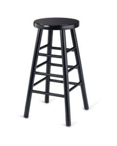 Black Wood Traditional Backless Commercial Bar Stool
