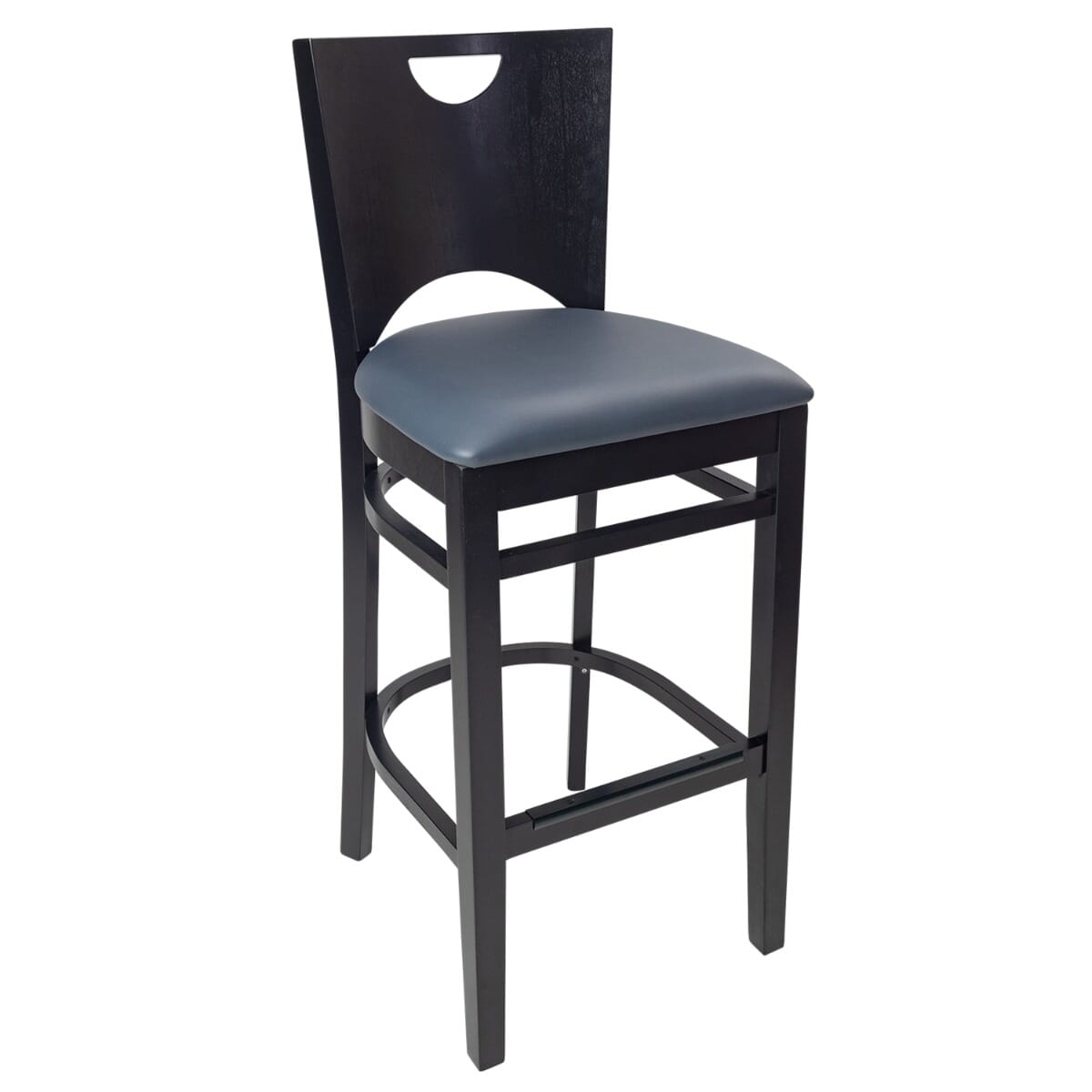 Chloe Solid Walnut Beech Wood Commercial Bar Stool With Upholstered Seat