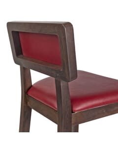 Fully Upholstered Solid Wood Square Back Restaurant Bar Stool with Nailhead Trim