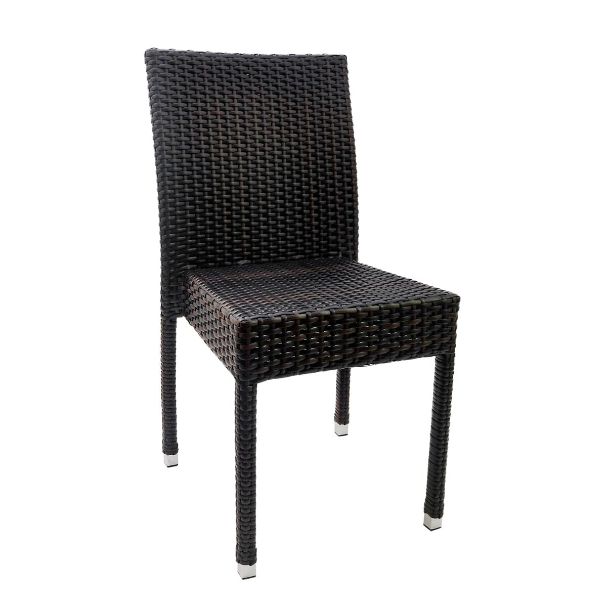 SquareBack Stackable Synthetic Wicker Outdoor Restaurant Chair
