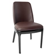 Quick Ship Townsend Restaurant Chair With a Black Frame and Black or Brown Vinyl