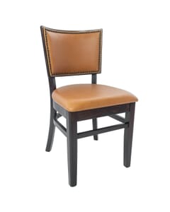 Black Solid Wood Square Back Restaurant Chair with Upholstered Seat (Front)