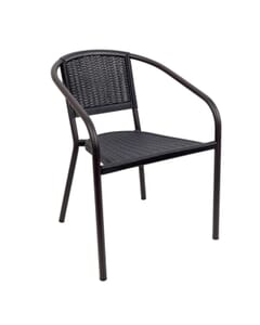 Stackable Aluminum Restaurant Chair With Resin Seat and Back - Front View