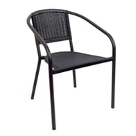Stackable Black Powder Coated Steel Frame Chair With Black Resin Seat and Back