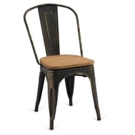 Stackable Indoor Steel Chair - Aged Copper Finish