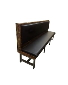 Burned Solid Wood Frame Booth with Metal Legs 