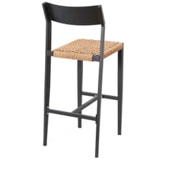 Indoor/Outdoor Restaurant Barstool with Tan Rope Styled Seat 