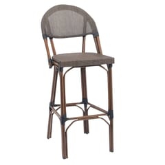 Synthetic Bamboo Aluminum & Mesh Commercial Outdoor Bar Stool