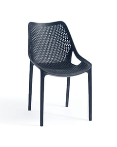 Stackable Indoor/Outdoor Black Resin Chair With Triangular Perforated Seat & Back Design