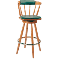 Upholstered Seat and Back Captain Mate Side Barstool with Nailhead Trim 