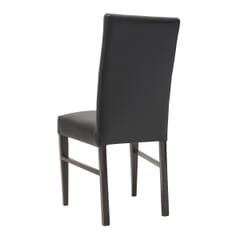Fully Upholstered Wood Look Metal Restaurant Chair in Walnut